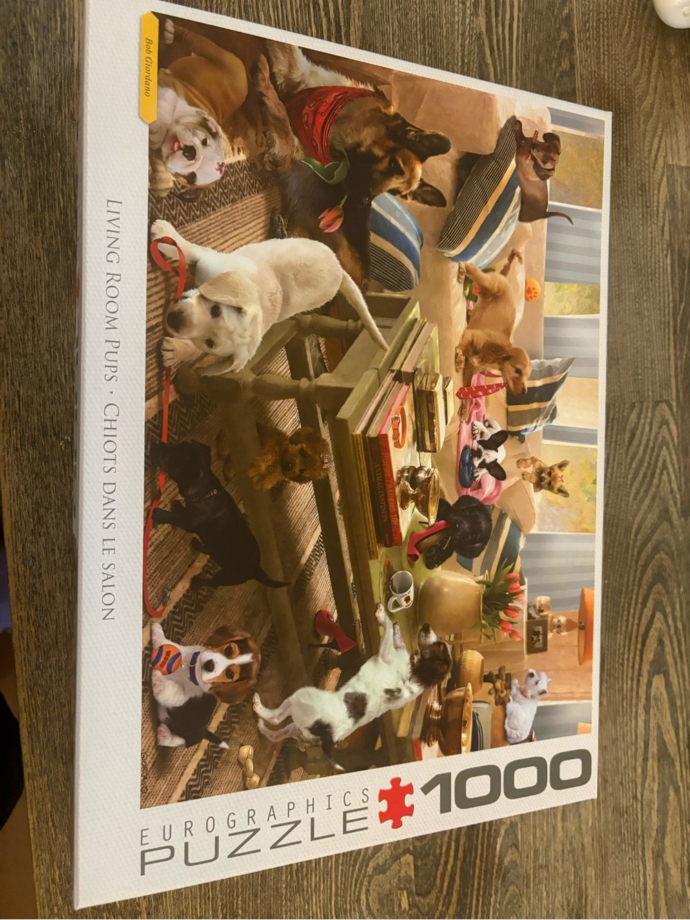 1000-Piece Living Room Pups Jigsaw Puzzle - White